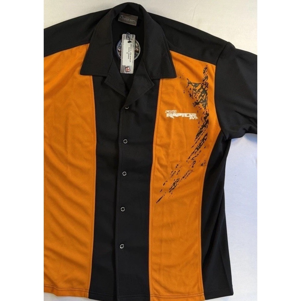 NWT Boardroom Ford F-150 Raptor Shirt Size Medium Orange Black Button